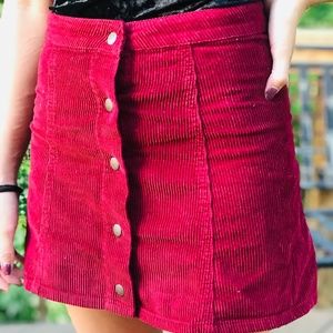 Corduroy Button-up Skirt